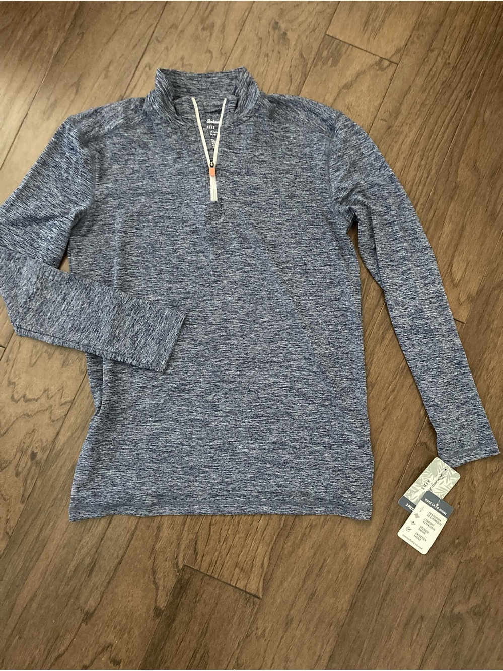 NWT Tommy Bahama Boys XL Size 14 Quarter-Zip Performance Pullover - Blue Heather